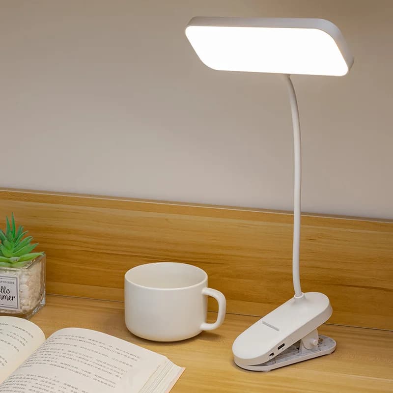 USB-ladattava klipsillinen LED-lukulamppu, 3 väriä