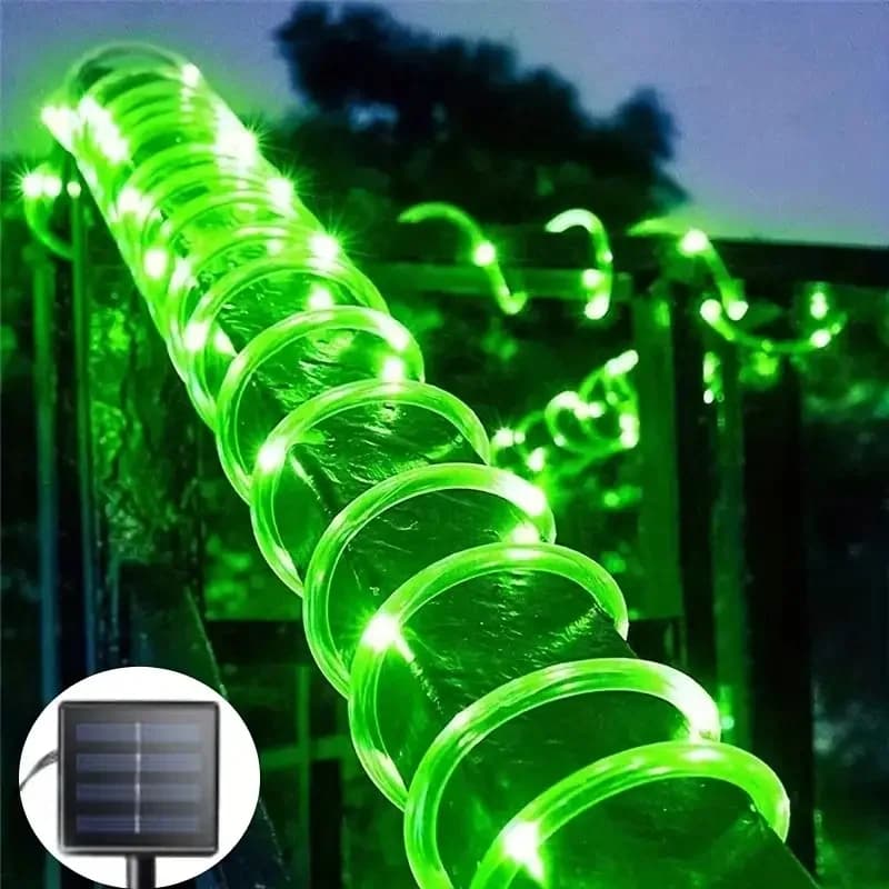 Aurinko-LED-köysivalot poluille, 8 tilaa