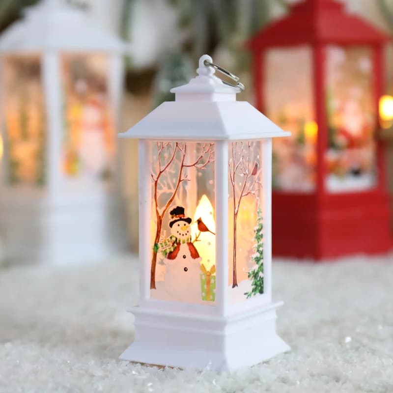 Mini retro-LED-lyhty kurpitsa-, noita- ja lumiukkosuunnitelmilla