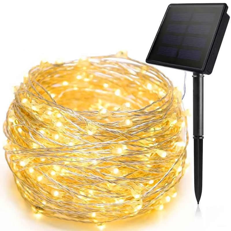 100 LED Aurinkopuhterlangosarjat, vesitiivis ulkokäyttöön