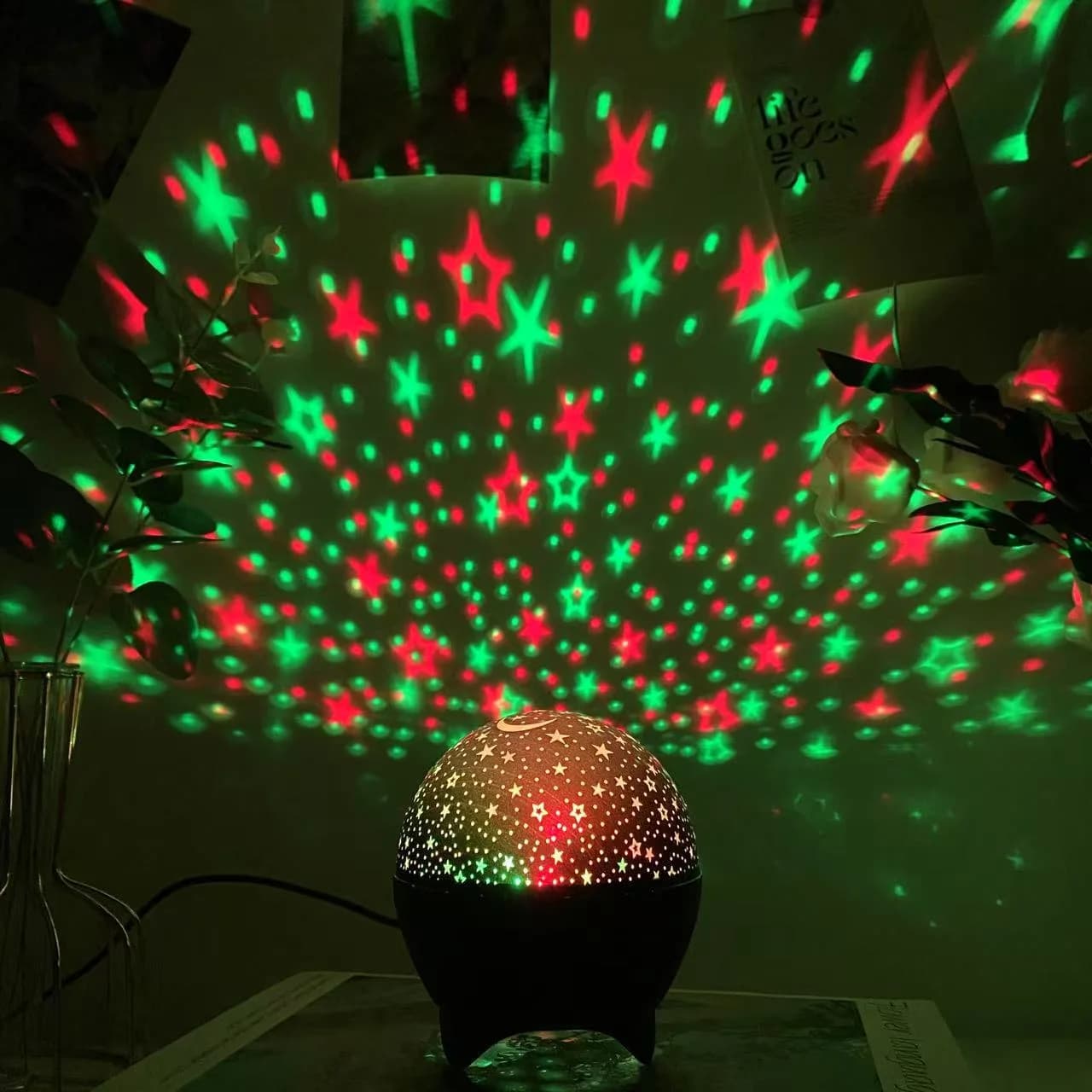 Mini Aurora-tähtiprojektori, 7 väritilaa USB LED-yövalo